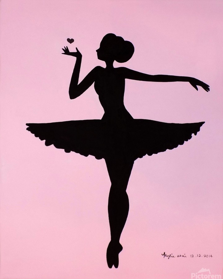 Ballerina Sillhouette (Pink by S Ulrich Wall Art